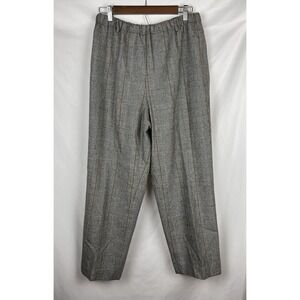 Orvis Plaid Wool Blend Trousers Lined w/ Pockets Women's Stretch Petite Lg Pants